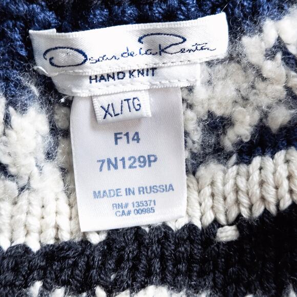 Oscar De La Renta Women’s Sweater Artisanal Avant Garde Handknit Fringe Size XL - Picture 7 of 8